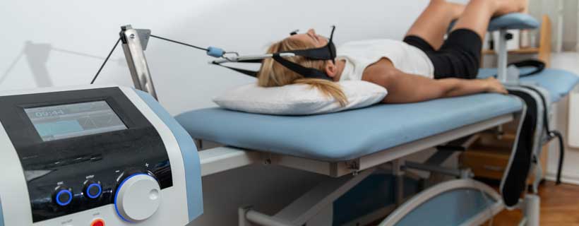 patient receiving Traction Therapy in Monroeville for back pain relief